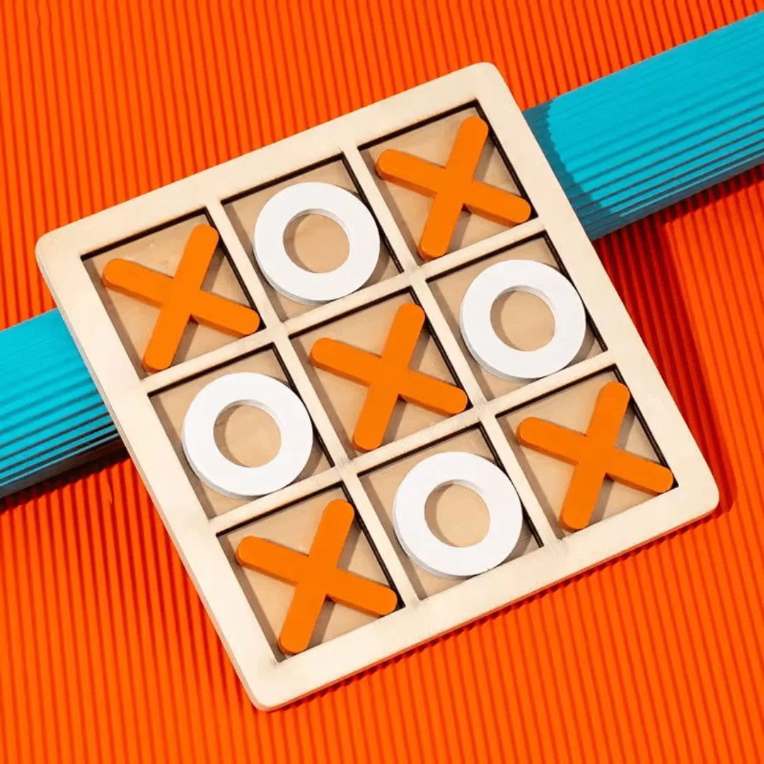 WoodPlay – Holz-Tic-Tac-Toe-Spiel für Kinder ab 3+ – Fördert Strategisches Denken