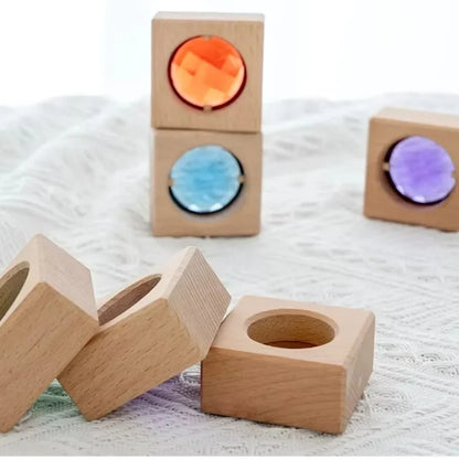 PrismiBlock Buchenholz Prisma Bausteine – STEM Spielzeug Ab 3