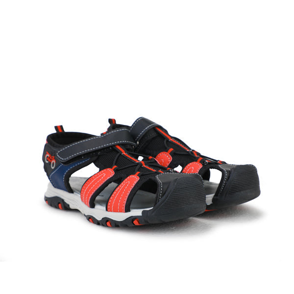 JONGENS ZWARTE & RODE TREKKERS SANDALEN