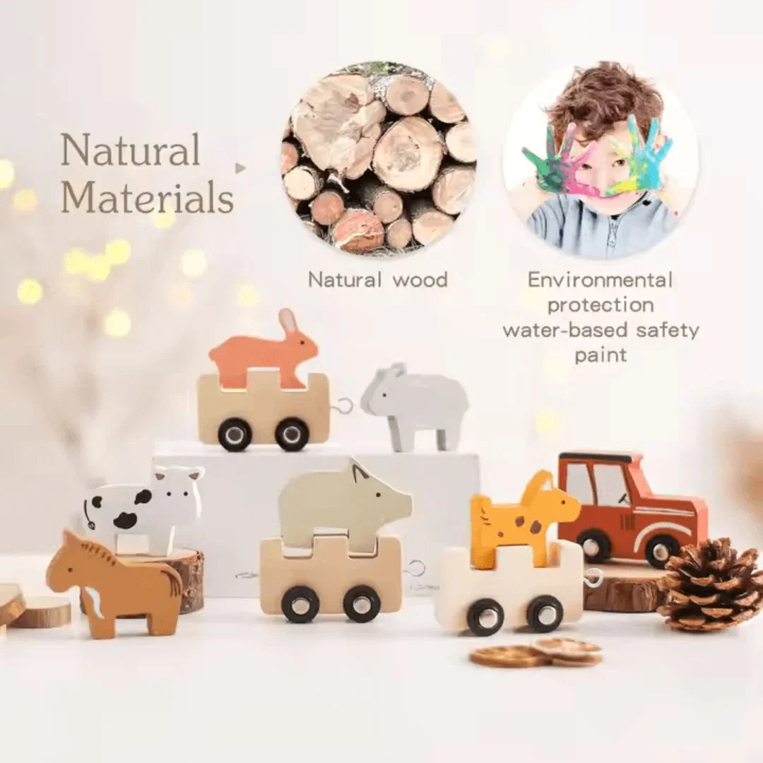 WoodTrail – Holztiereisenbahn für Kinder ab 3+ – Fördert Fantasievolles Spielen