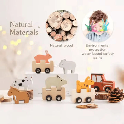 WoodTrail – Holztiereisenbahn für Kinder ab 3+ – Fördert Fantasievolles Spielen
