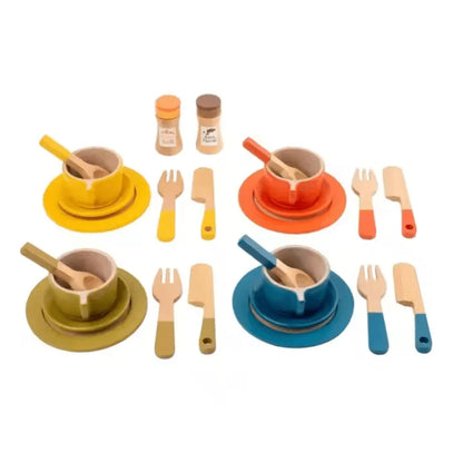 TinyChef – Holz-Küchenspielset für Kinder ab 3+ – Fördert Fantasievolles Spiel