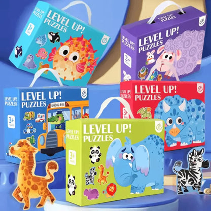 WoodyCraft – 6-in-1 Puzzle für Kinder ab 3+ – Fördert Feinmotorik