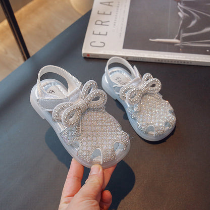Feestsandalen met glitterdesign en lintbandjes