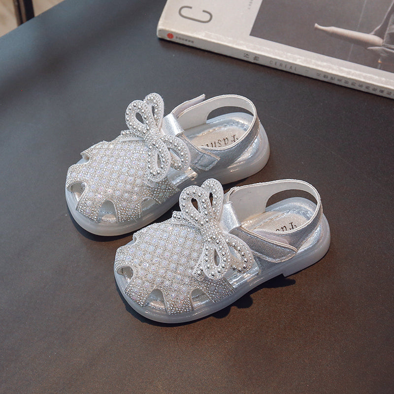 Feestsandalen met glitterdesign en lintbandjes