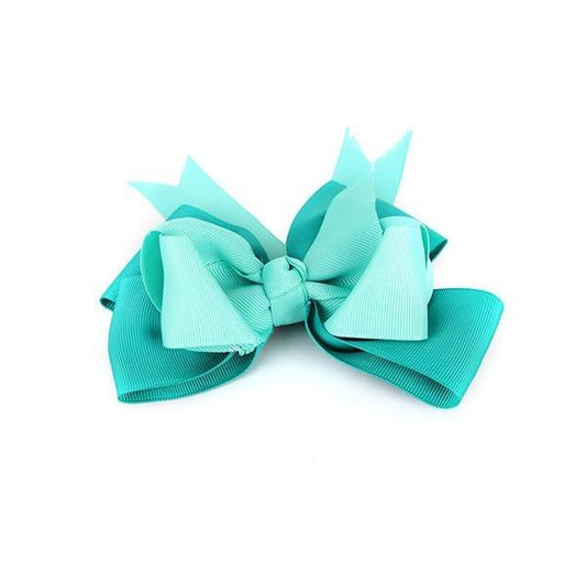 BABY MEISJES AQUA/GROENE CLIP DUBBELE STRIK