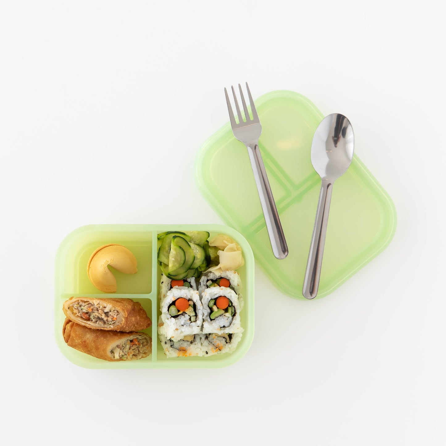 Siliconen Bento Box 3 Sectie: Groene Gelei