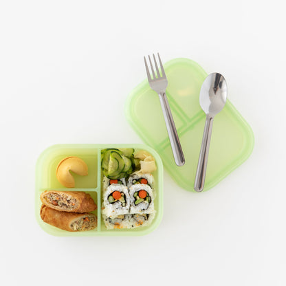 Siliconen Bento Box 3 Sectie: Groene Gelei