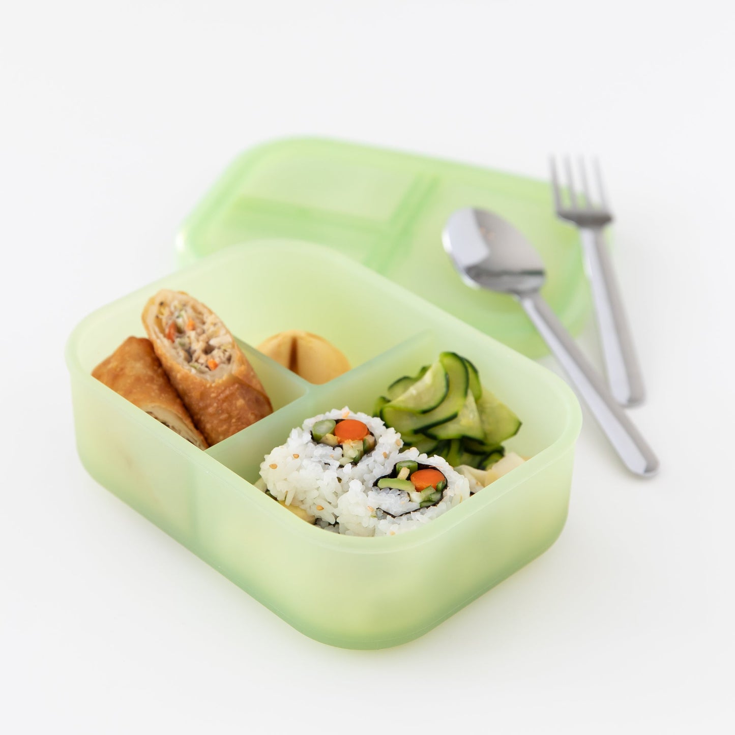 Siliconen Bento Box 3 Sectie: Groene Gelei