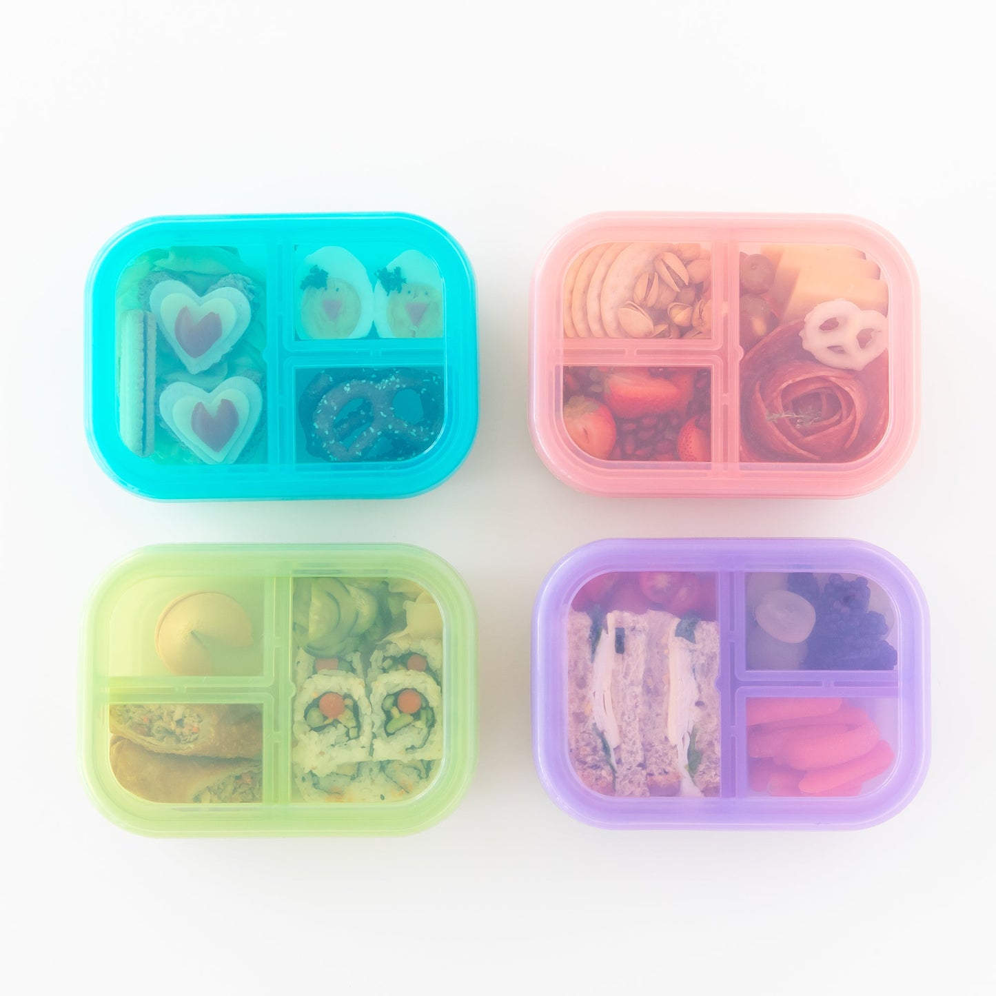 Siliconen Bento Box 3 Sectie: Roze Jelly