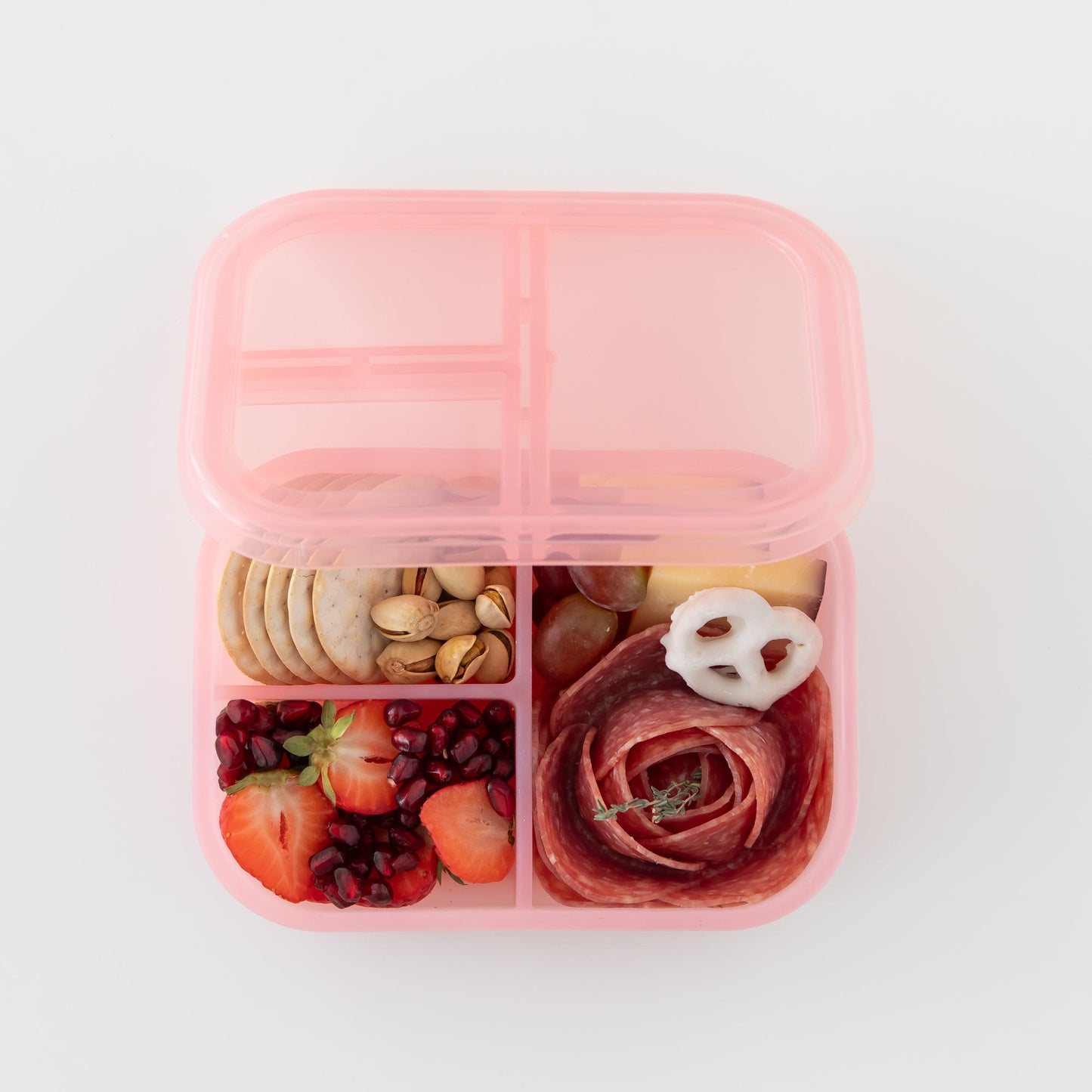 Siliconen Bento Box 3 Sectie: Roze Jelly
