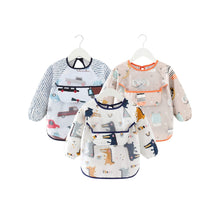 Baby schort met lange mouwen, slabbetje, 3-delig, safari, krokodillenprint