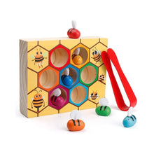 BuzzNest – Montessori Bienen-Farbsortierspiel für Kleinkinder ab 3 Jahren – Pädagogisches Holzspiel mit Pinzette