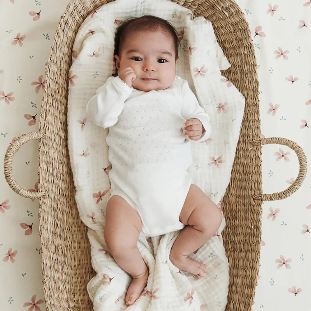 Changing Basket Liner - Windflower Creme