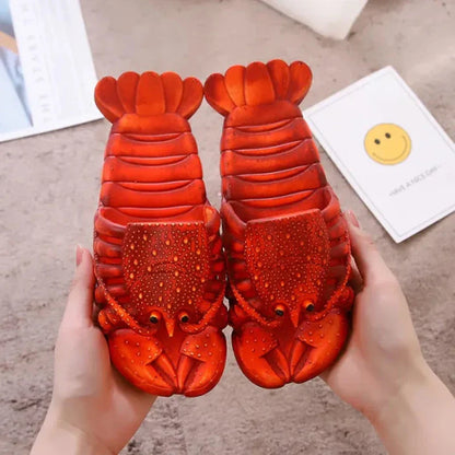 Coole en funky pantoffels met kreeftenmotief