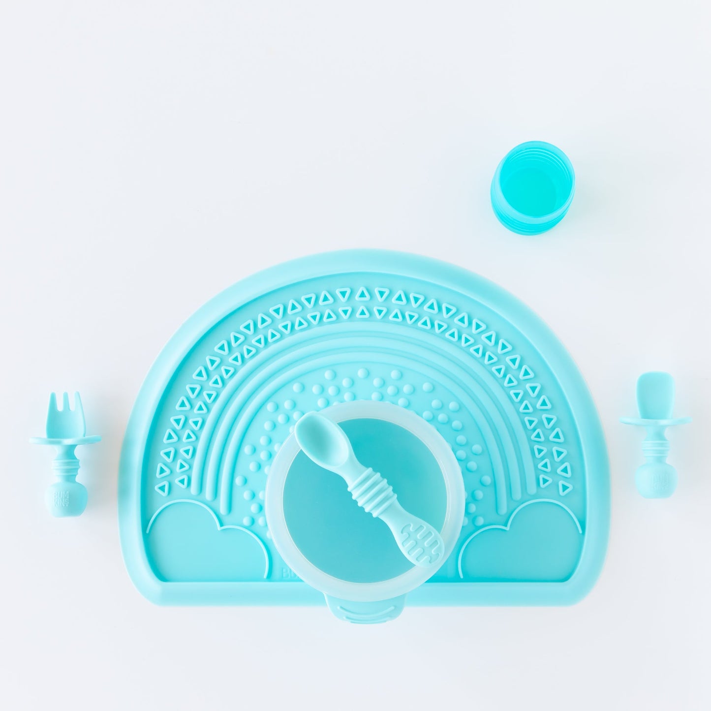 Siliconen eerste voedingsset: blauw