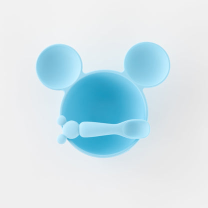 Siliconen eerste voedingsset: Mickey Mouse lichtblauw