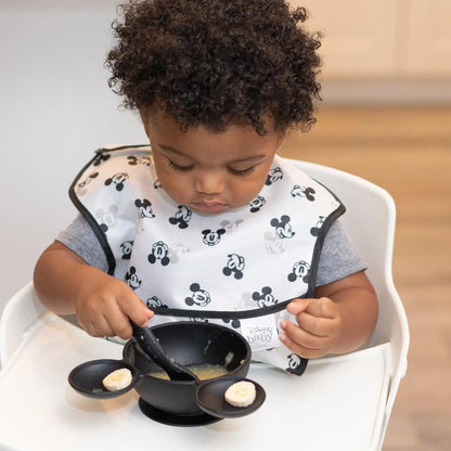 Siliconen eerste voedingsset: Mickey Mouse Classic Black