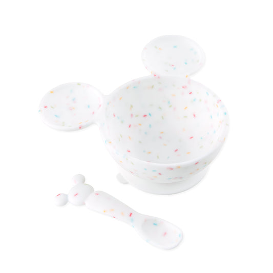 Siliconen eerste voedingsset: Mickey Mouse Vanilla Sprinkle