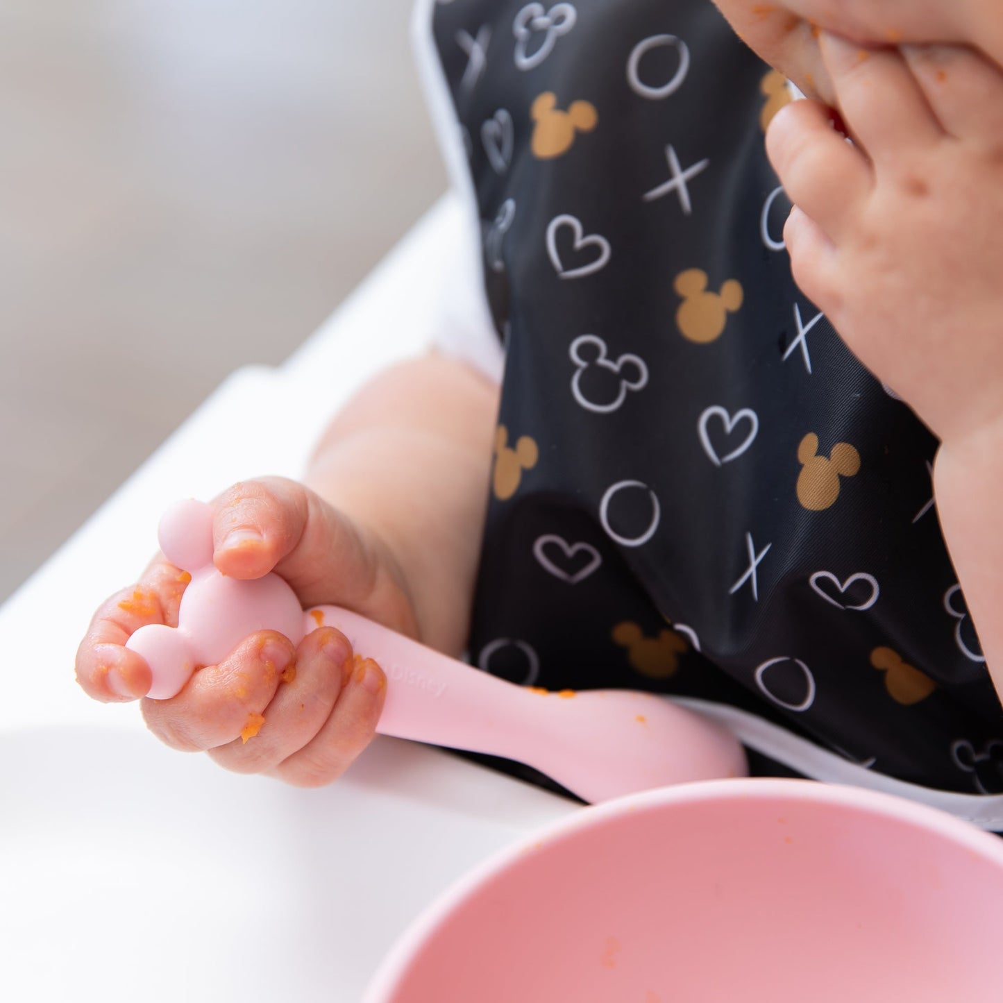 Siliconen eerste voedingsset: Minnie Mouse lichtroze