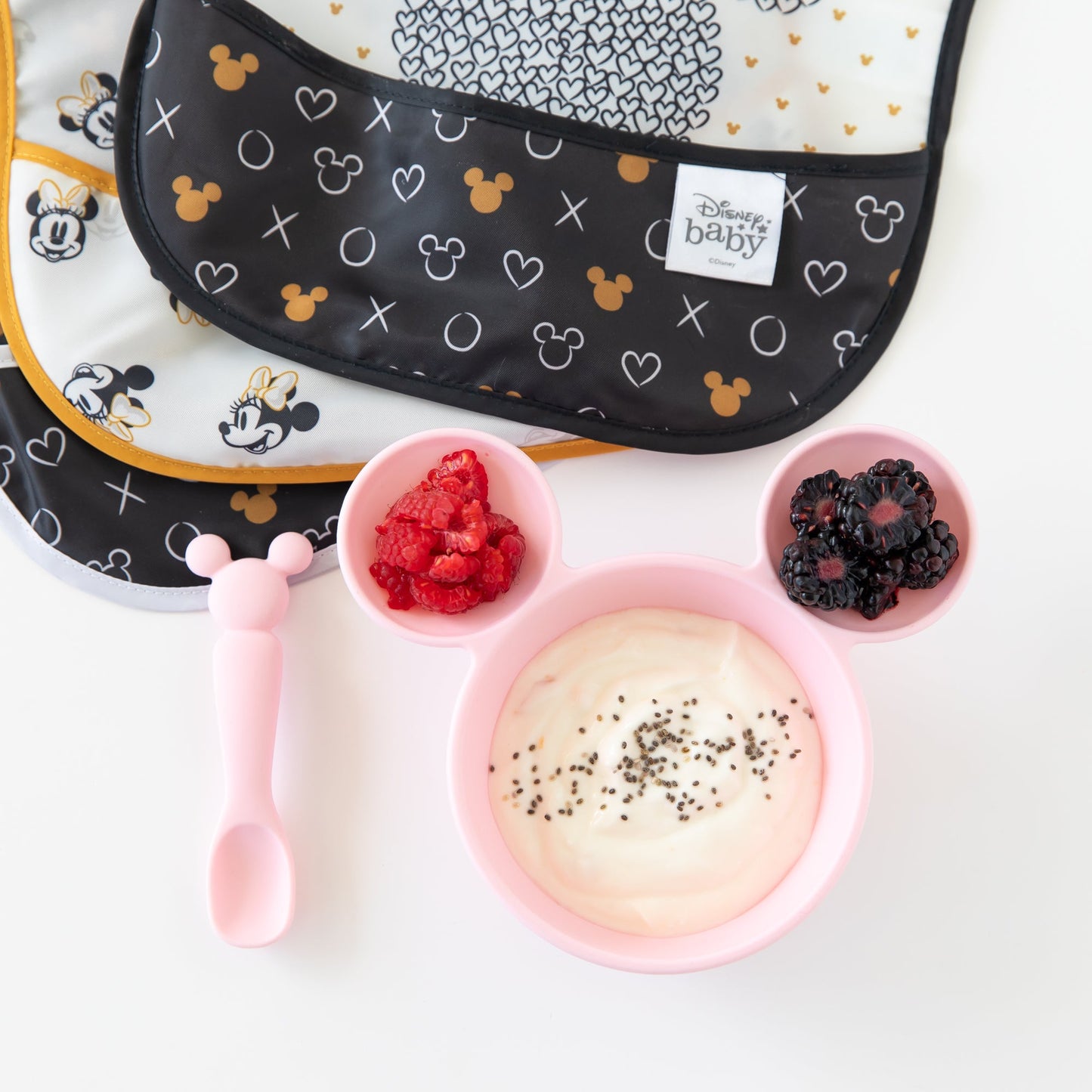 Siliconen eerste voedingsset: Minnie Mouse lichtroze