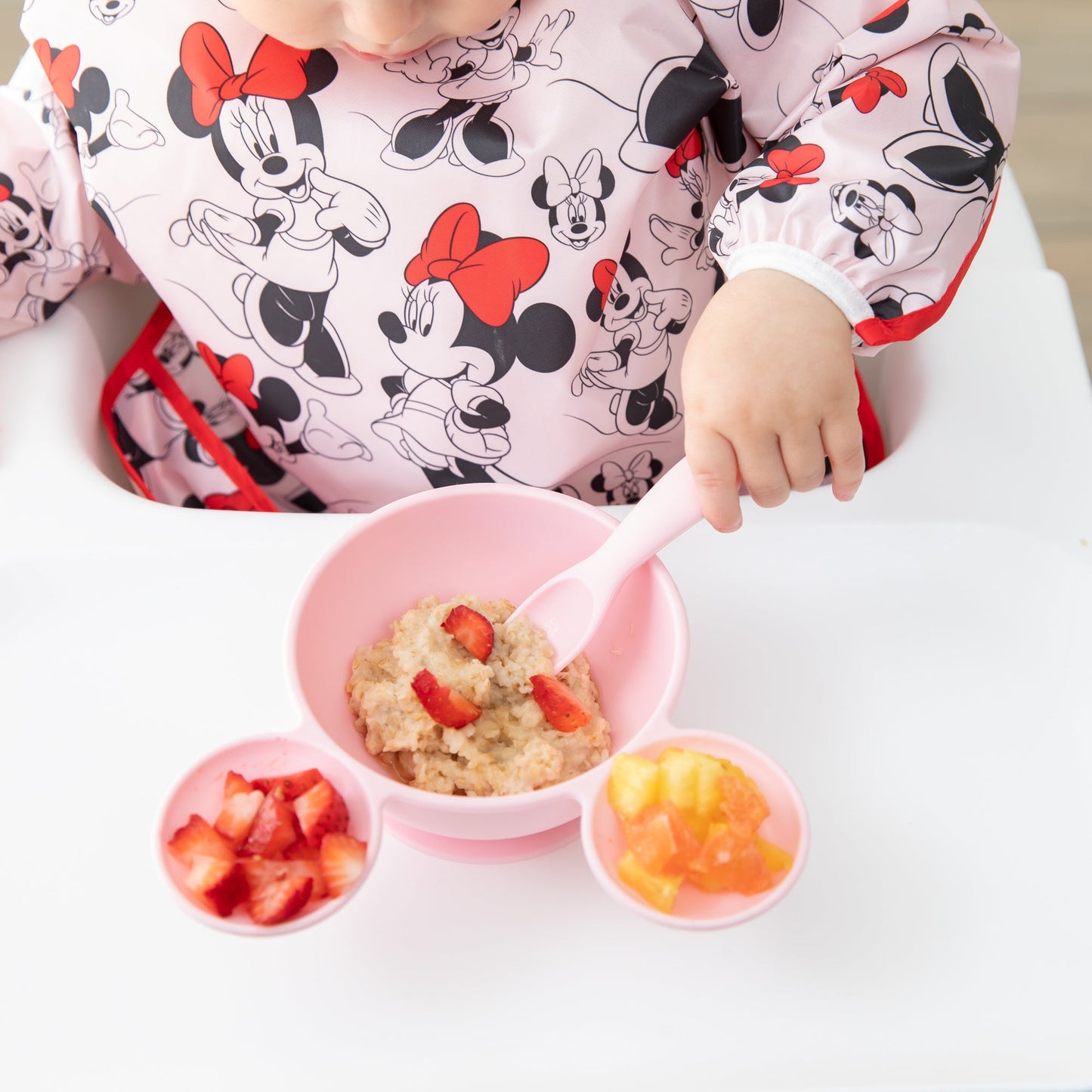 Siliconen eerste voedingsset: Minnie Mouse lichtroze
