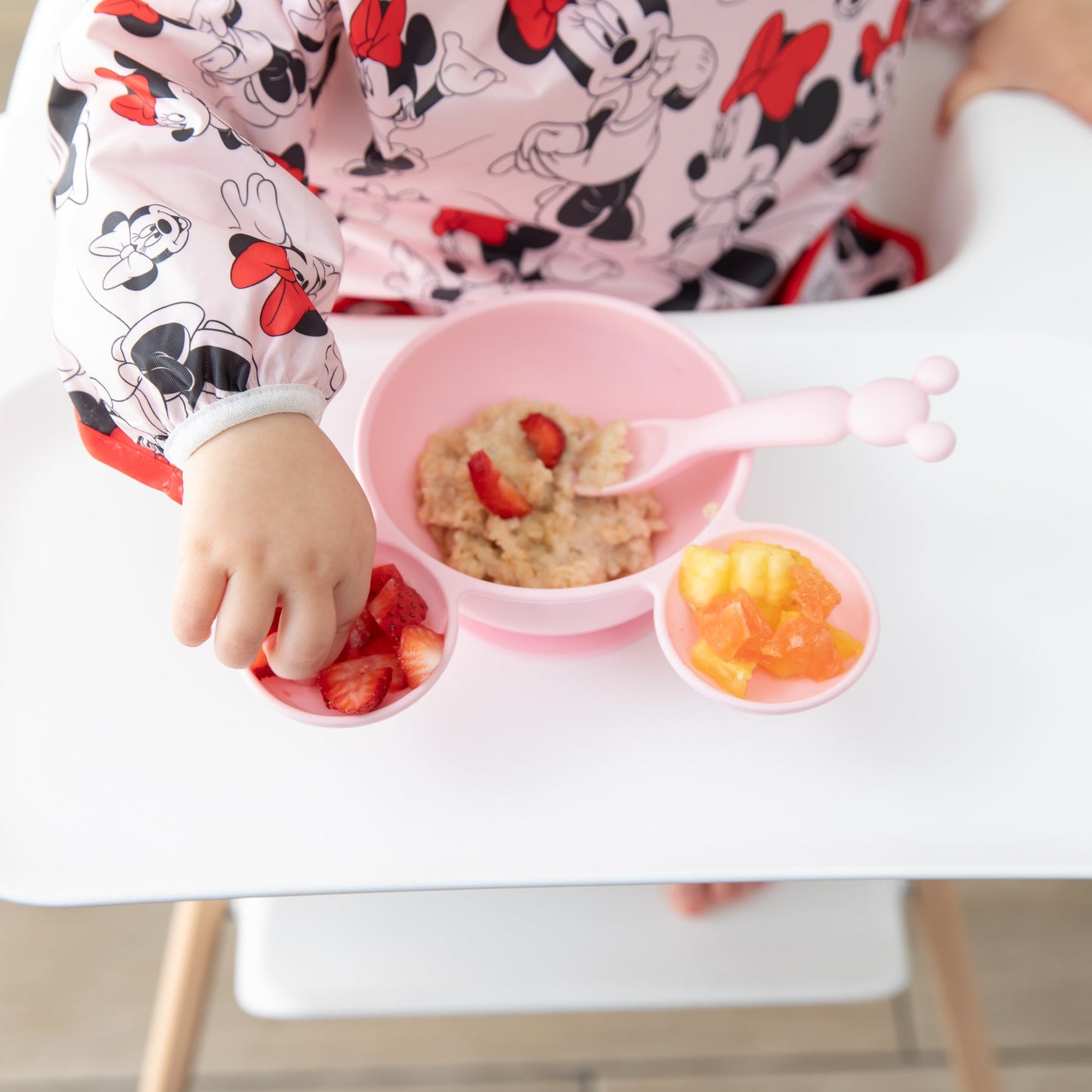 Siliconen eerste voedingsset: Minnie Mouse lichtroze