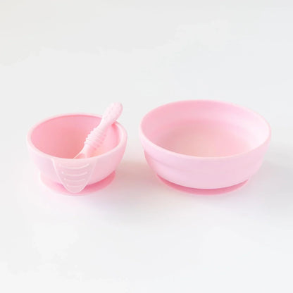 Siliconen eerste voedingsset: roze