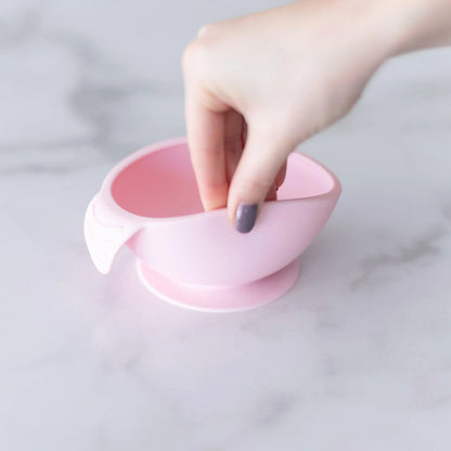Siliconen eerste voedingsset: roze