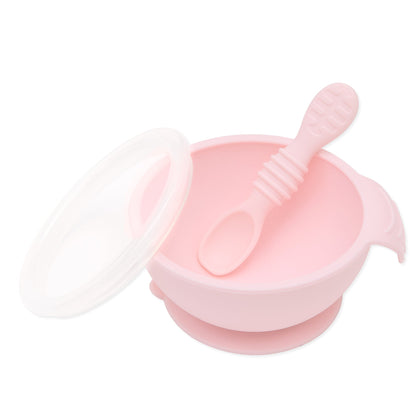 Siliconen eerste voedingsset: roze