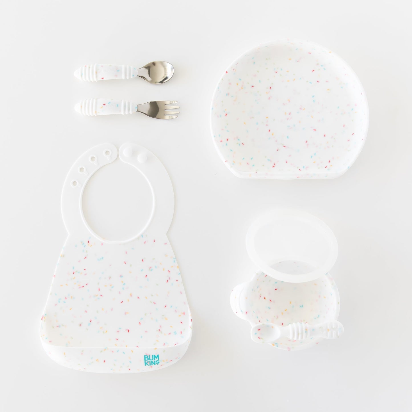 Siliconen eerste voedingsset: Vanille Sprinkle