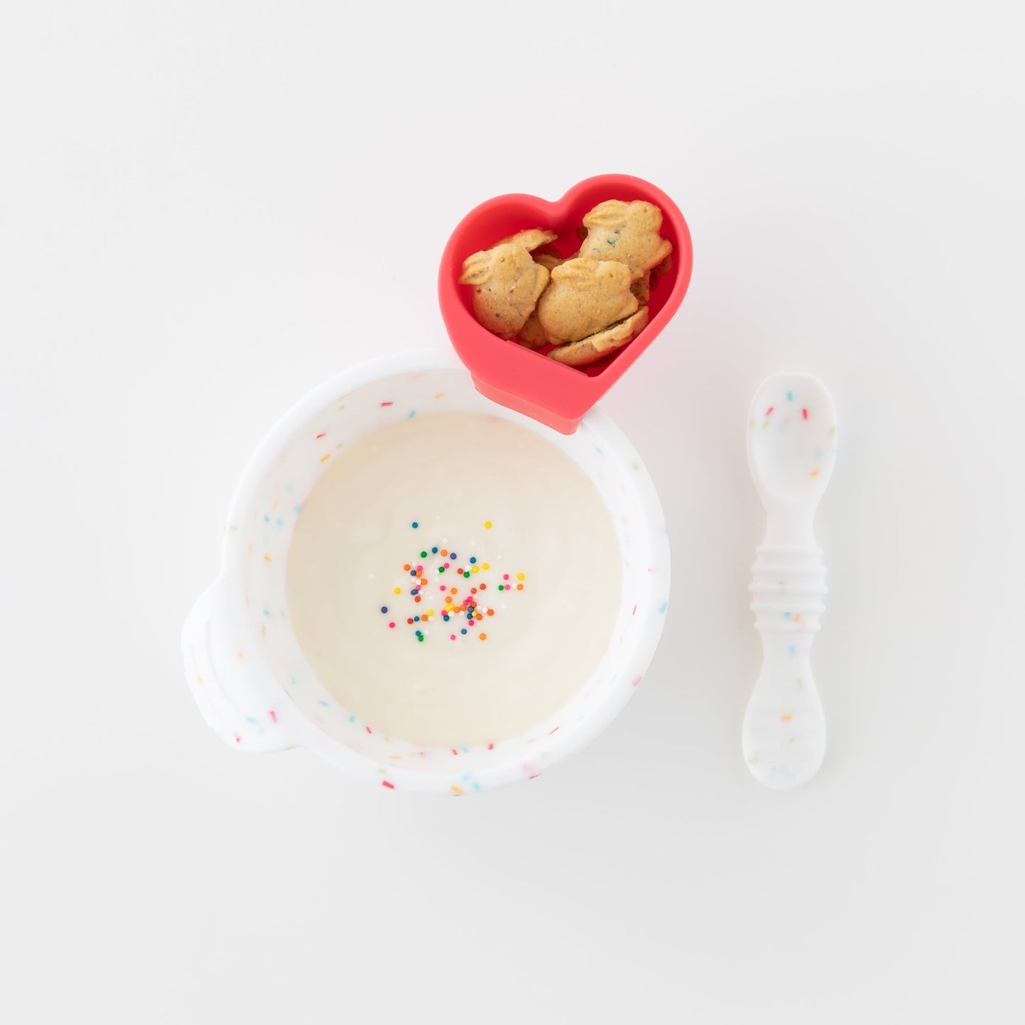 Siliconen eerste voedingsset: Vanille Sprinkle