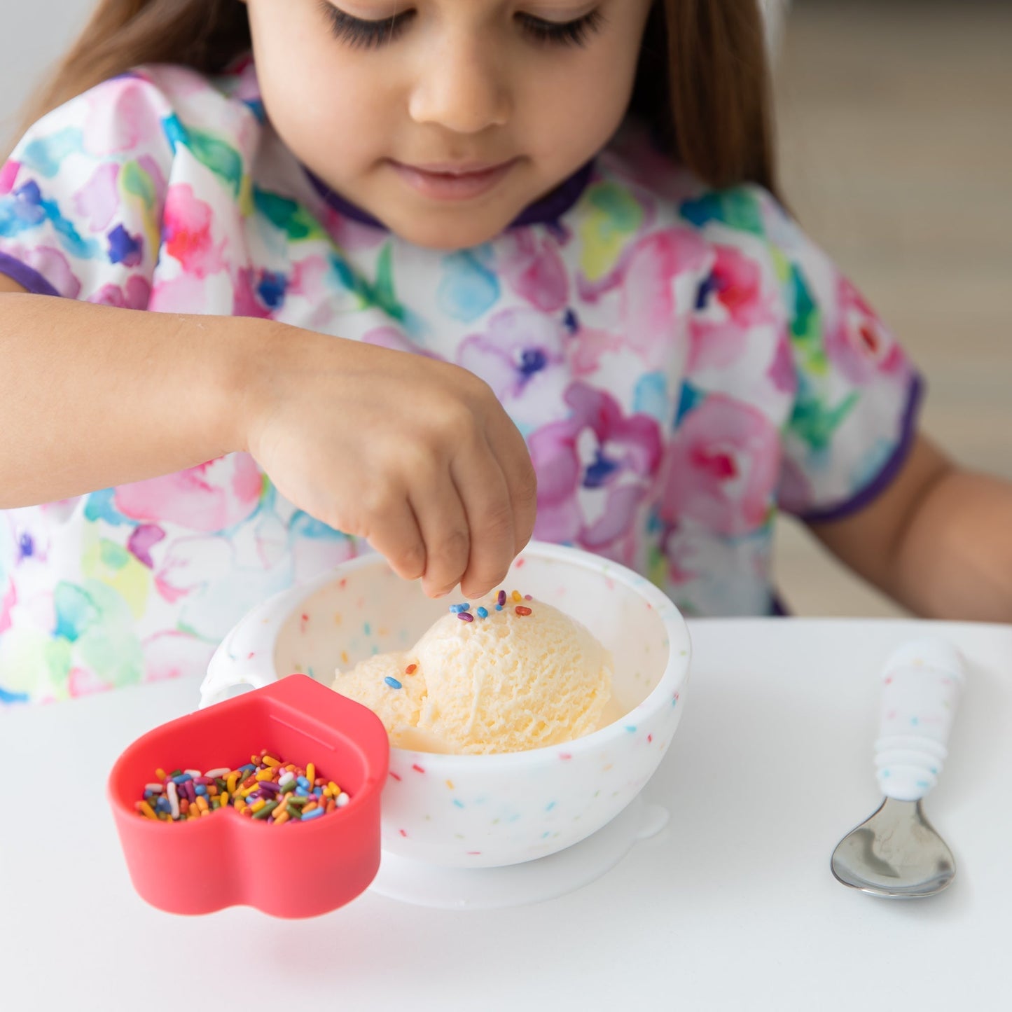 Siliconen eerste voedingsset: Vanille Sprinkle