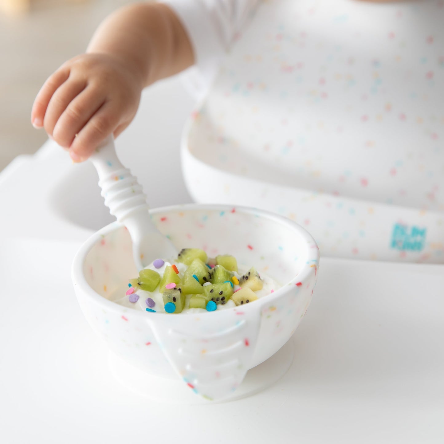 Siliconen eerste voedingsset: Vanille Sprinkle