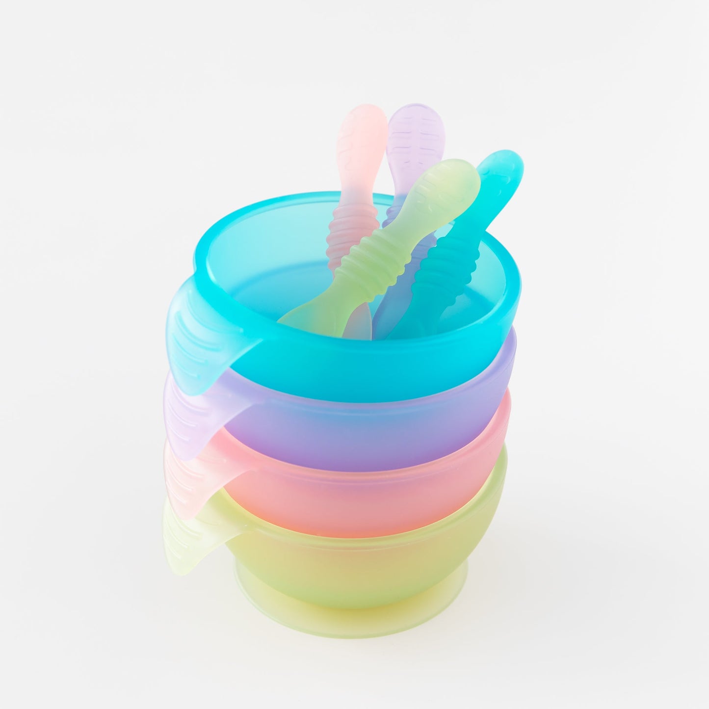 Siliconen eerste voedingsset: Roze Jelly