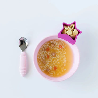 Siliconen grip kom: roze