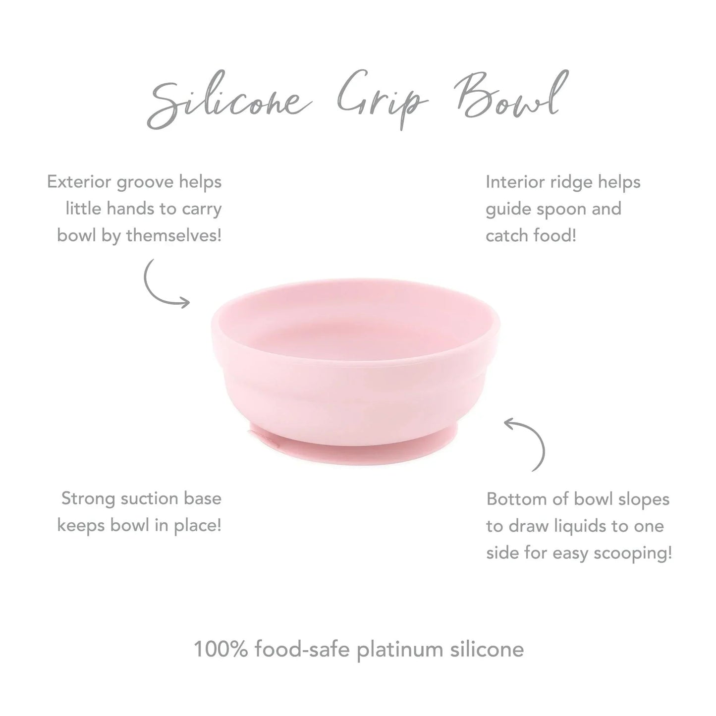 Siliconen grip kom: roze