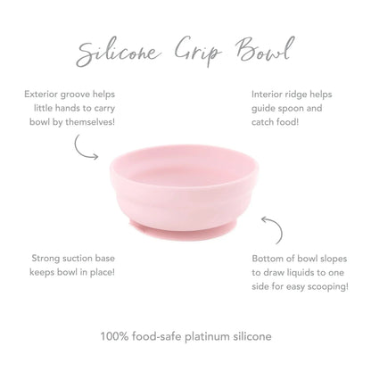 Siliconen grip kom: roze