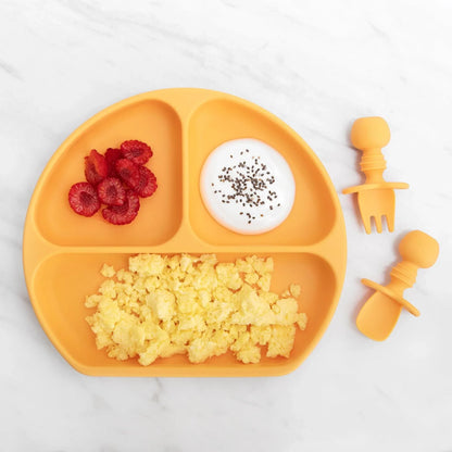 Silicone Grip Dish: Tangerine