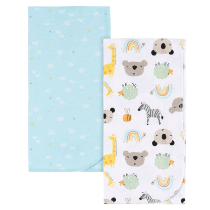 2-pack babyneutrale flanellen dekens met kleine dieren