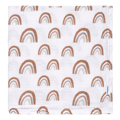 2-Pack Baby Neutral Boho Rainbow Muslin Blankets