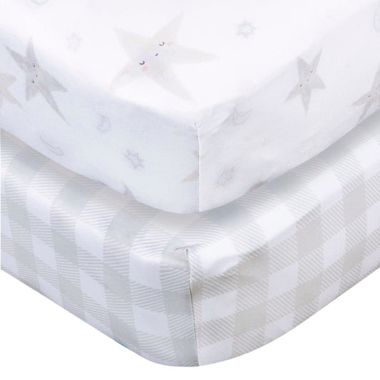 2-pack neutrale hemelse wieglakens
