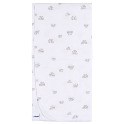 4-Pack Baby Neutral Boho Rainbow Flannel Blankets