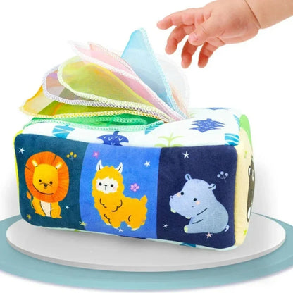 GiggleBox – Baby Tücherbox Sensorik Spielzeug 6M+