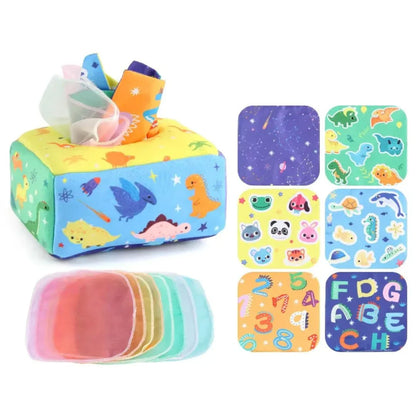GiggleBox – Baby Tücherbox Sensorik Spielzeug 6M+