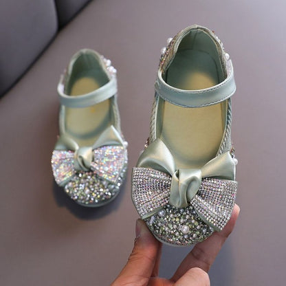 Kindersandalen met strik en strass