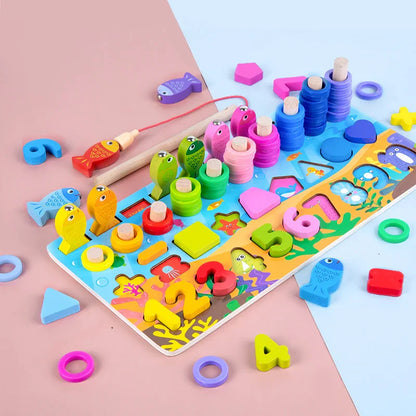 3DPuzzleCraft - 3D-Zahlenpuzzle aus Holz zum Sortieren von Montessori-Spielzeug