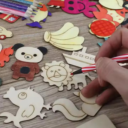 DrawEase - Holz-Zeichenschablonen-Set für Kinder