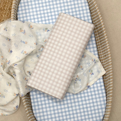 Basket Changing Mat - Blue Gingham