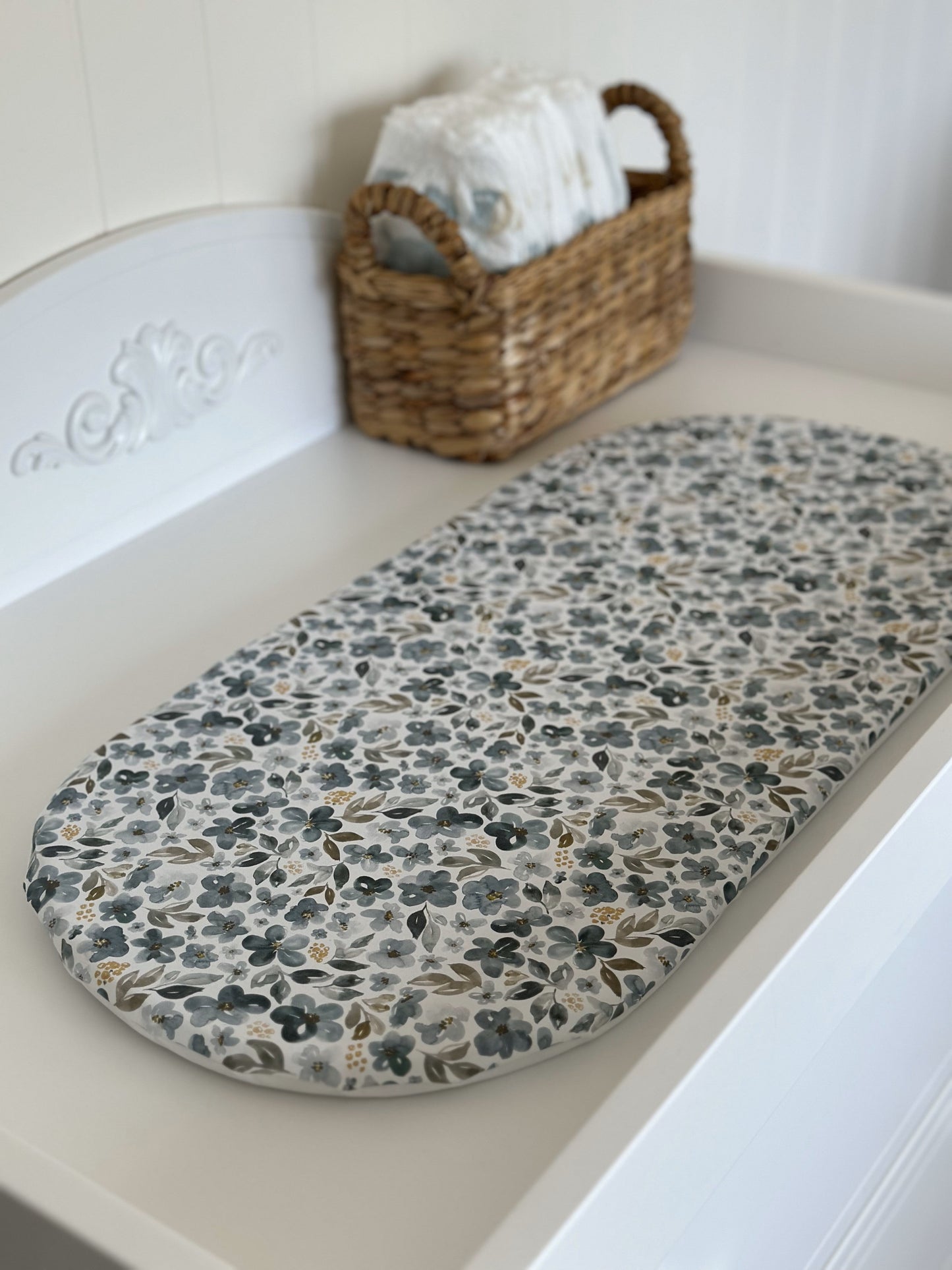 Basket Changing Mat - Blue Blossom